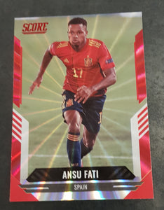 2021-22 Panini Score FIFA Ansu Fati  #99 Red Laser Parallel Trading Card