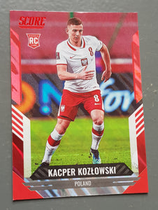 2021-22 Panini Score FIFA Kacper Kozlowski #55 Red Lava Parallel Rookie Card