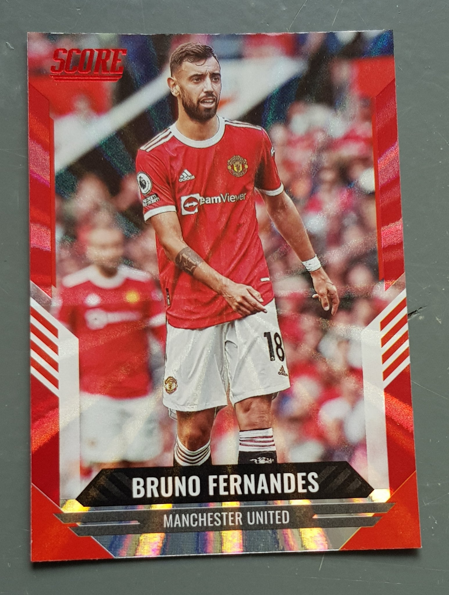 2021-22 Panini Score FIFA Bruno Fernandes #120 Red Laser Parallel Trading Card