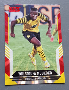 2021-22 Panini Score FIFA Youssoufa Moukoko #123 Red Laser Parallel Trading Card