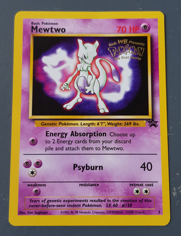 Pokemon Mewtwo Black Star Promo #3 Trading Card