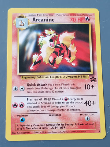Pokemon Arcanine Black Star Promo #6 Trading Card