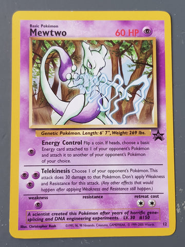 Pokemon Mewtwo Black Star Promo #12 Trading Card