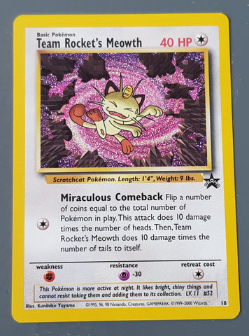 Pokemon Team Rocket's Meowth Black Star Promo #18 Trading Card