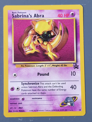 Pokemon Sabrina's Abra Black Star Promo #19 Trading Card