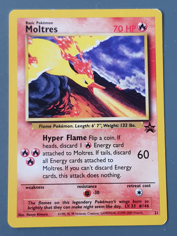 Pokemon Moltres Black Star Promo #21 Trading Card