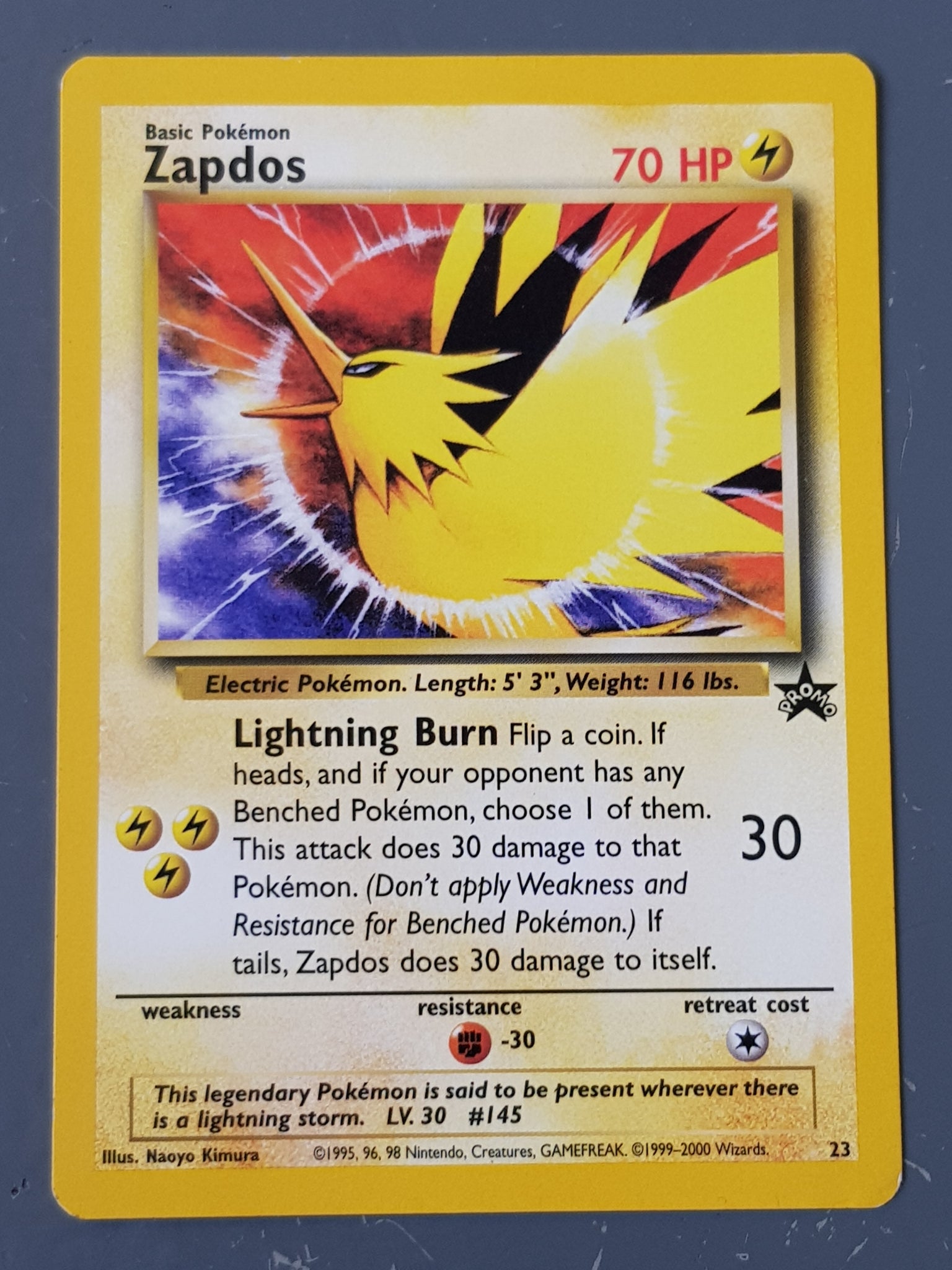 Pokemon Zapdos Black Star Promo #23 Trading Card