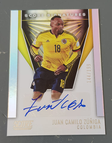 2021-22 Panini Score FIFA Juan Camilo Zúñiga Autograph Trading Card