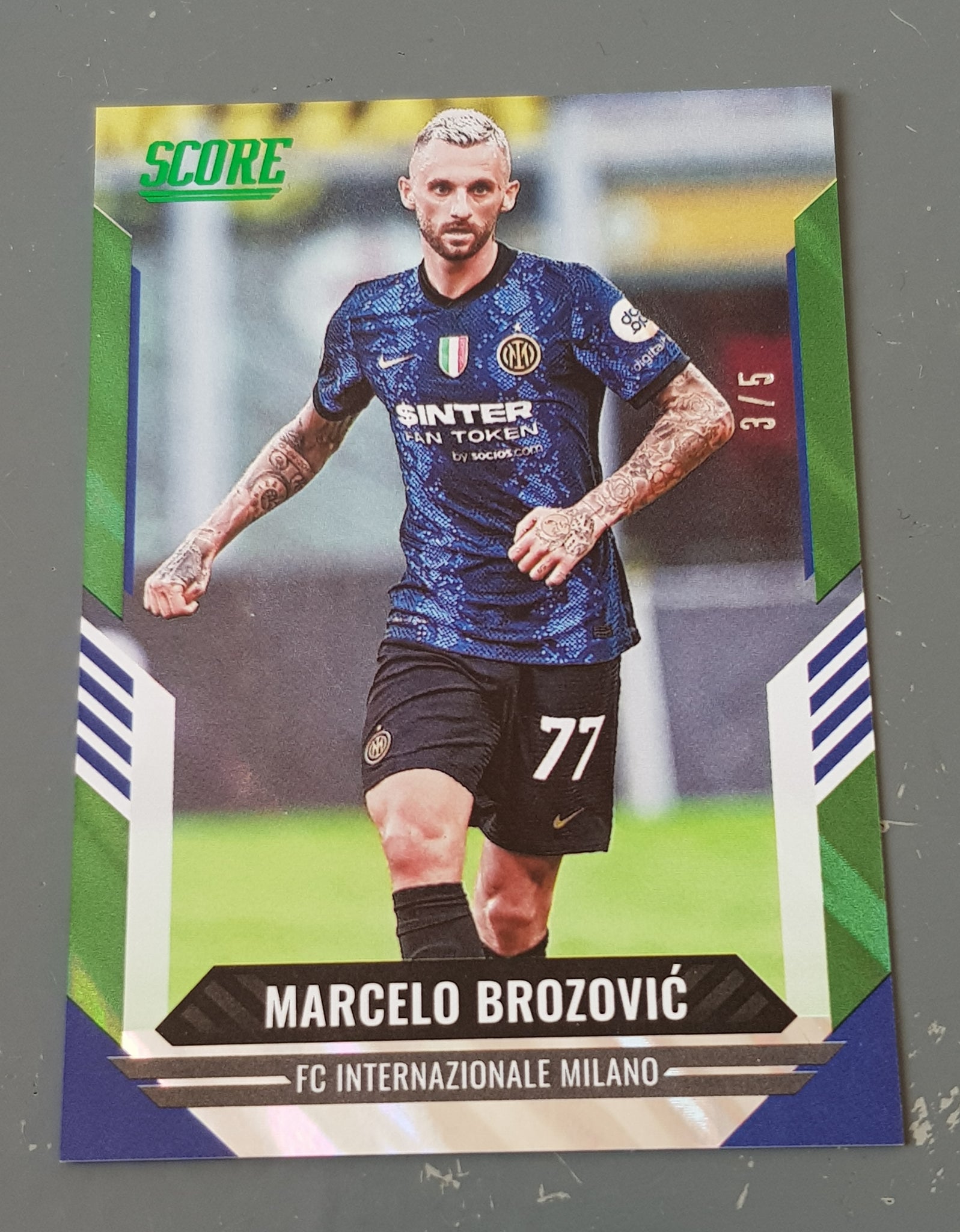 2021-22 Panini Score FIFA Marcelo Brozović #191 Green Lava Parallel /5 Trading Card