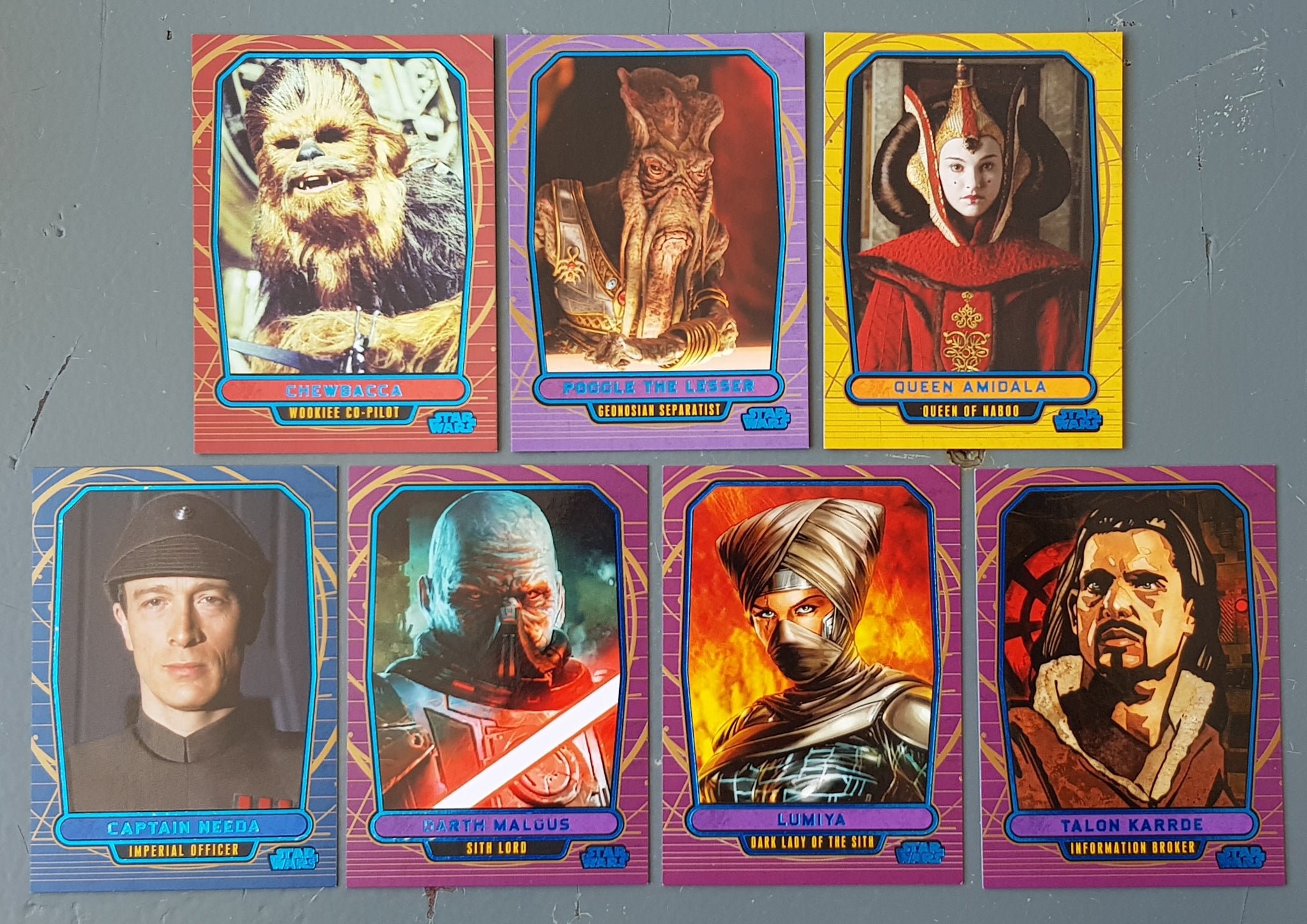 Star Wars Galactic Files Blue Parallel Trading Card Lot