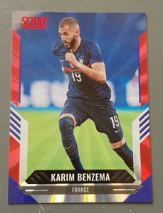 2021-22 Panini Score FIFA Karim Benzema #60 Red Laser Parallel Trading Card