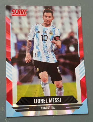 2021-22 Panini Score FIFA Lionel Messi #71 Red Laser Parallel Trading Card