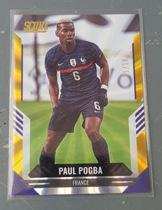 2021-22 Panini Score FIFA Paul Pogba #63 Gold Laser Parallel /10 Trading Card