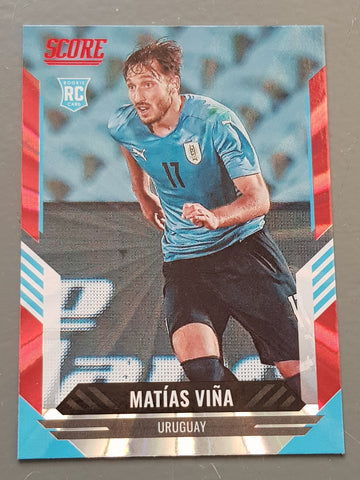 2021-22 Panini Score FIFA Matias Viña #26 Red Laser Parallel Rookie Card