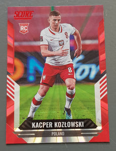 2021-22 Panini Score FIFA Kacper Kozlowski #55 Red Laser Parallel Rookie Card