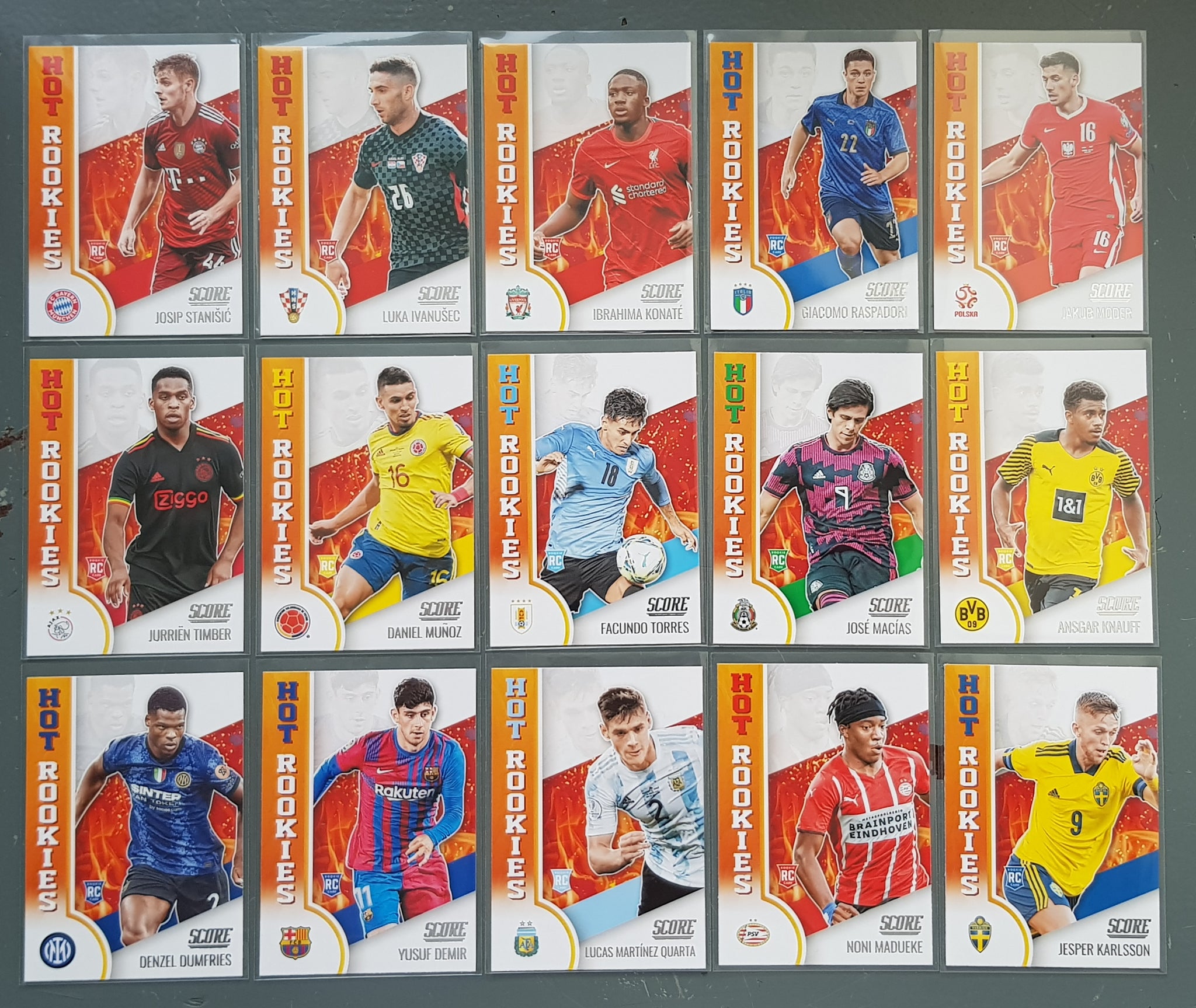 2021-22 Panini Score FIFA Hot Rookies Trading Card Set