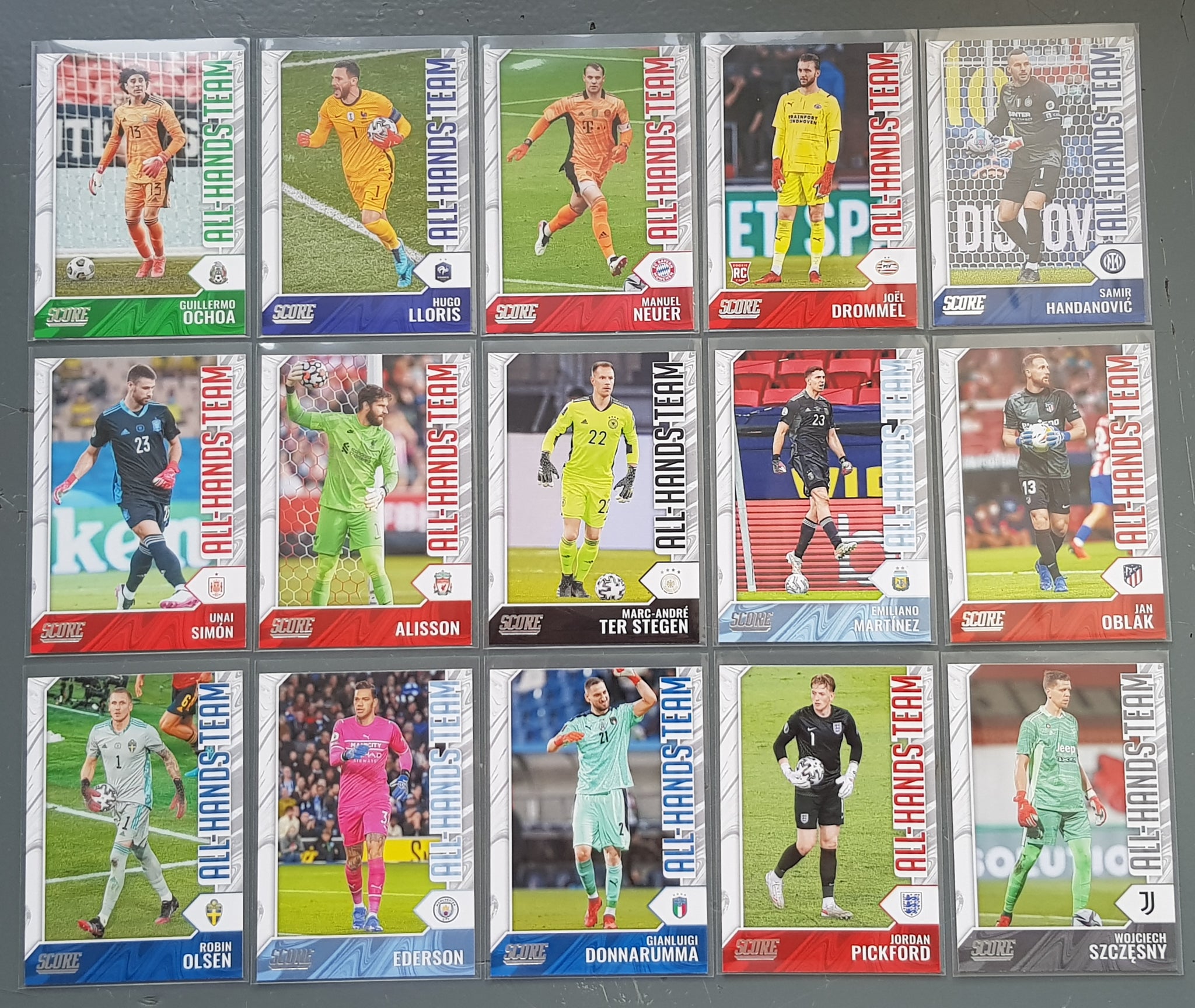 2021-22 Panini Score FIFA All-Hands Team Trading Card Set