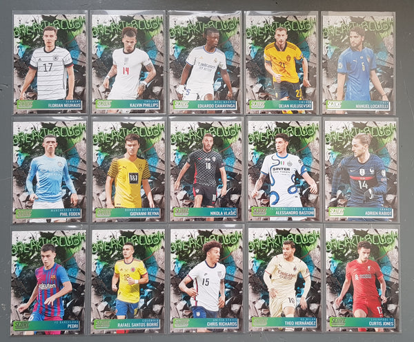 2021-22 Panini Score FIFA Breakthrough Trading Card Insert Set