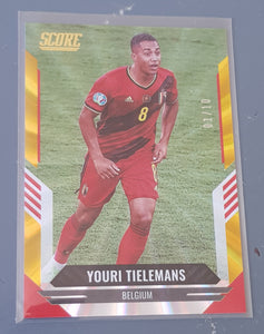 2021-22 Panini Score FIFA Youri Tielemans #17 Gold Laser Parallel /10 Trading Card