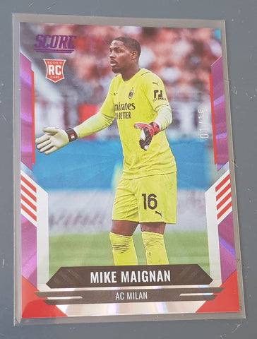 2021-22 Panini Score FIFA Mike Maignan #103 Purple Laser Parallel /15 Trading Card