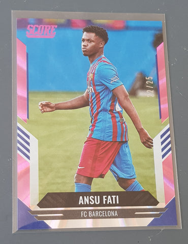 2021-22 Panini Score FIFA Ansu Fati #142 Pink Laser Parallel /25 Trading Card