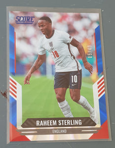 2021-22 Panini Score FIFA Raheem Sterling #78 Blue Laser Parallel /49 Trading Card