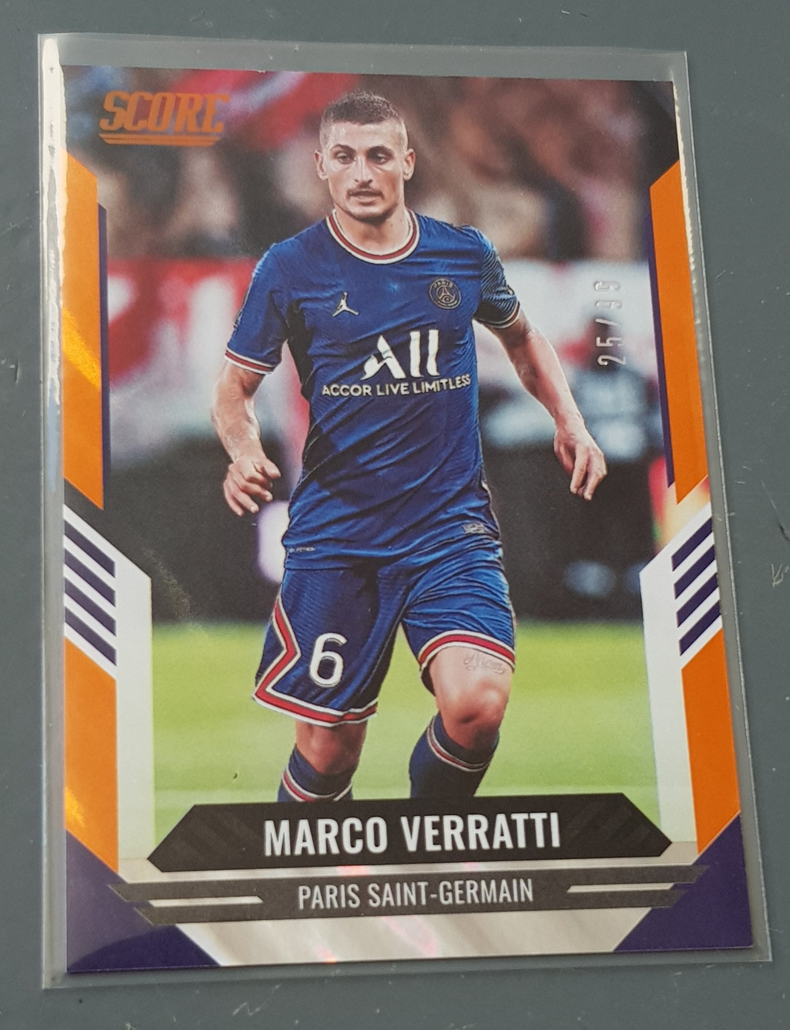 2021-22 Panini Score FIFA Marco Verratti #160 Orange Lava Parallel /99 Trading Card