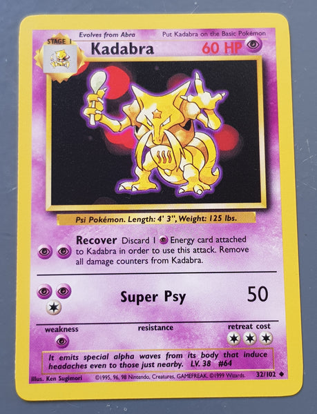 Pokemon Base Kadabra #32/102 Trading Card