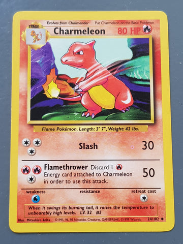 Pokemon Base Charmeleon #24/102 Trading Card