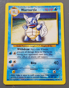 Pokemon Base Wartortle #42/102 Trading Card