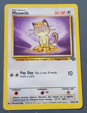 Pokemon Jungle Meowth #56/62 Trading Card