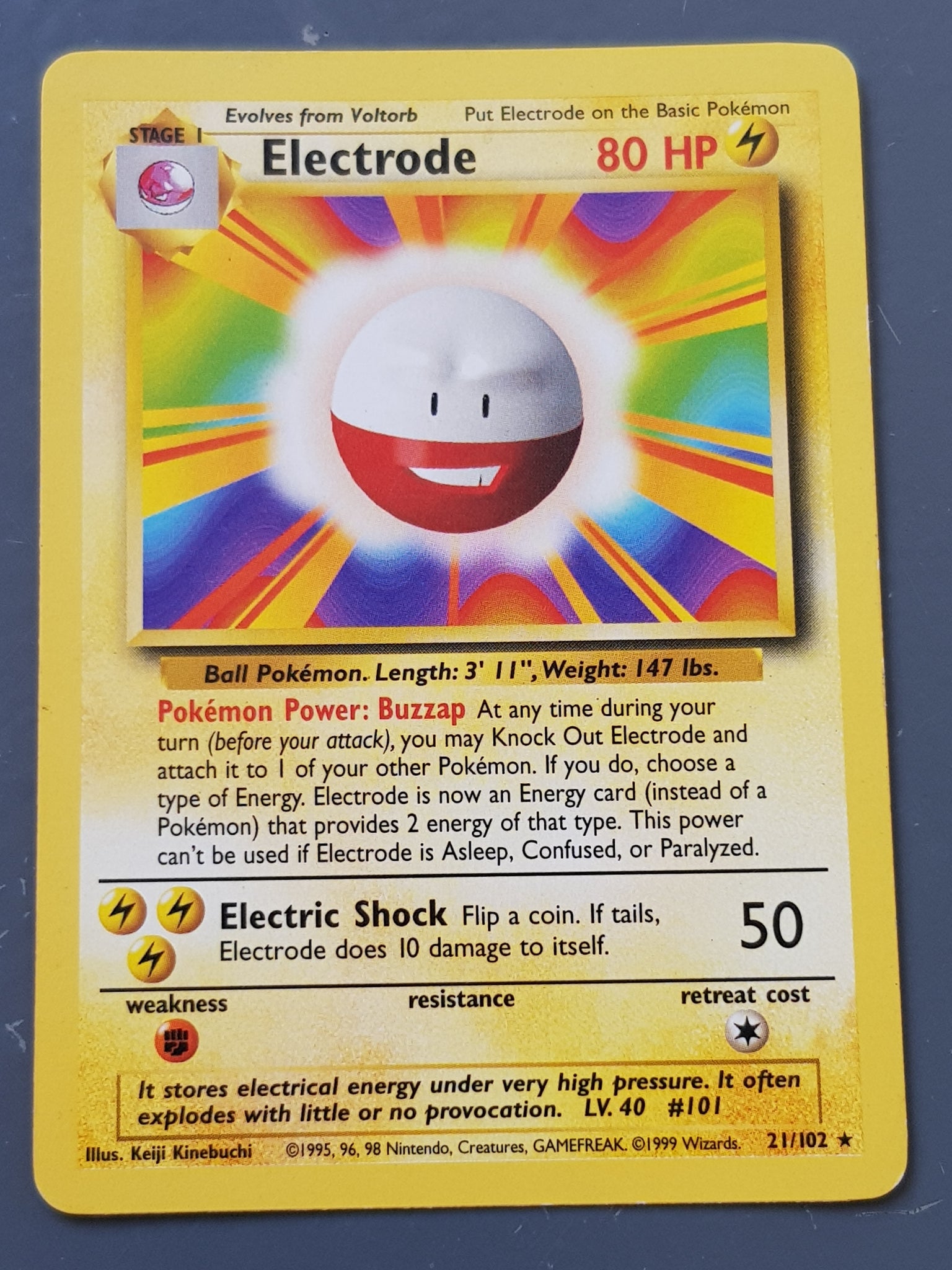 Pokemon Base Electrode #21/102 Trading Card