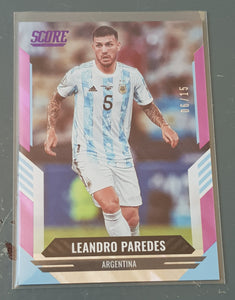 2021-22 Panini Score FIFA Leandro Paredes #65 Purple Lava Parallel /15 Trading Card