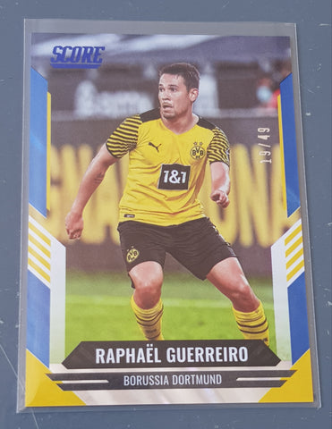 2021-22 Panini Score FIFA Raphaël Guerreiro #126 Blue Lava Parallel /49 Trading Card