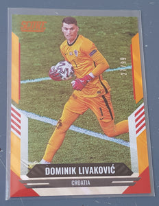 2021-22 Panini Score FIFA Dominik Livaković #43 Orange Lava Parallel /99 Trading Card