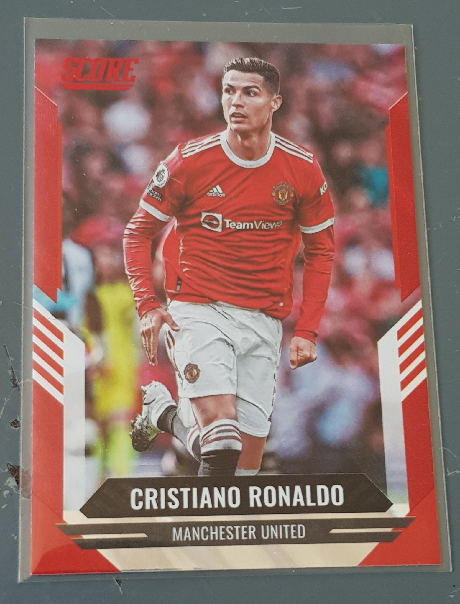 2021-22 Panini Score FIFA Cristiano Ronaldo #116 Red Lava Parallel Trading Card