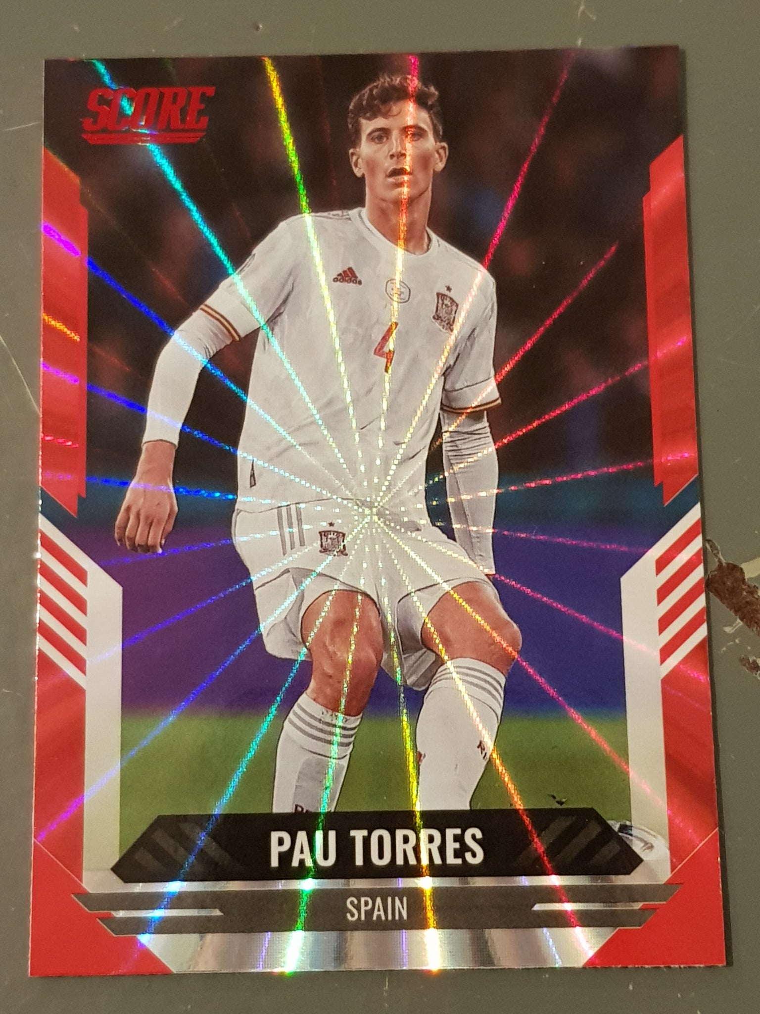 2021-22 Panini Score FIFA Pau Torres #97 Red Laser Parallel Trading Card