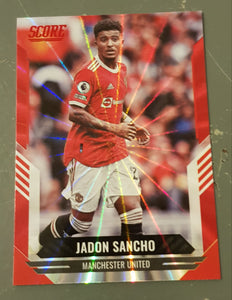 2021-22 Panini Score FIFA Jadon Sancho #117 Red Laser Parallel Trading Card