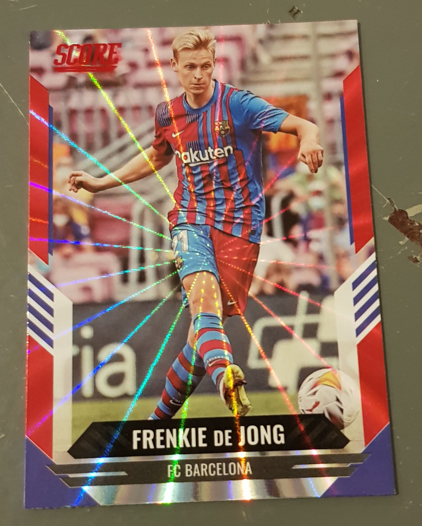 2021-22 Panini Score FIFA Frenkie de Jong #140 Red Laser Parallel Trading Card