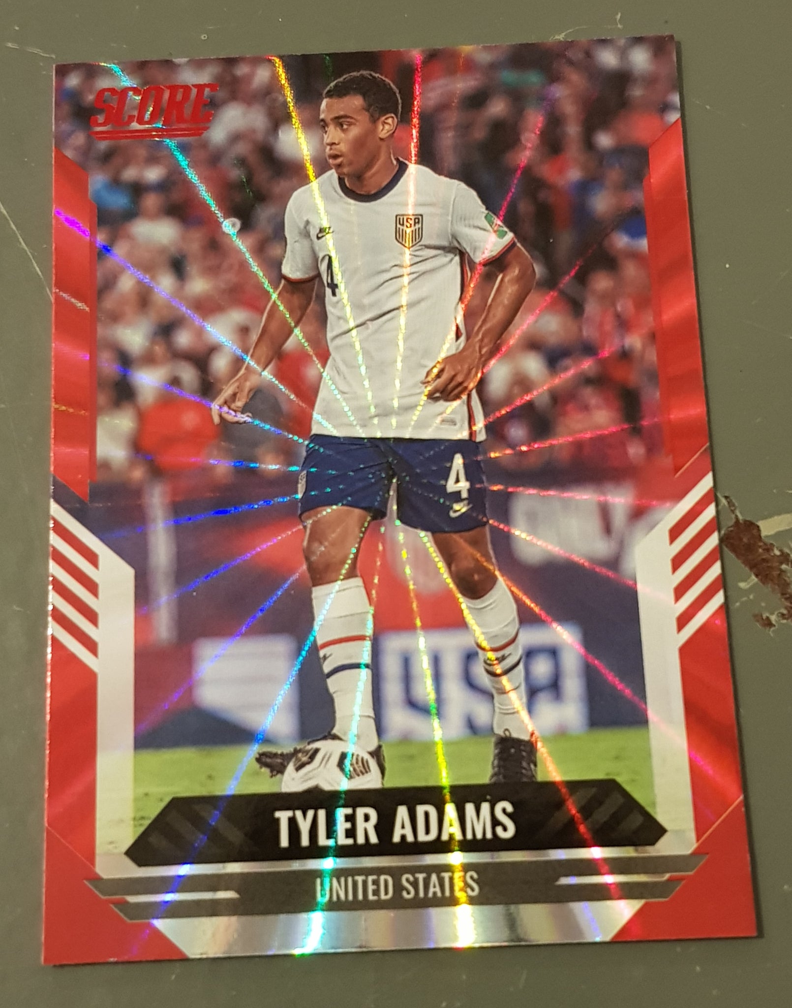 2021-22 Panini Score FIFA Tyler Adams #46 Red Laser Parallel Trading Card