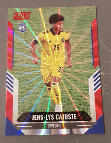 2021-22 Panini Score FIFA Jens-Lys Cajuste #4 Red Laser Parallel Rookie Card