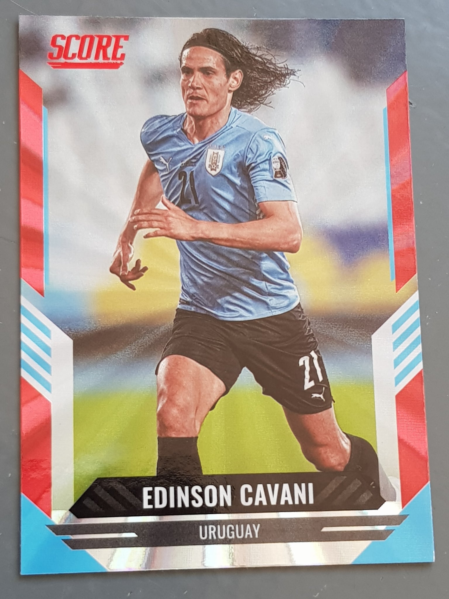 2021-22 Panini Score FIFA Edinson Cavani #24 Red Laser Parallel Trading Card