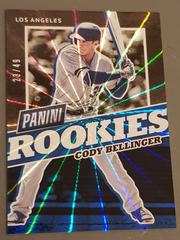 2017 Panini Rookies the National Cody Bellinger #BB36 /49 Rainbow Spokes Rookie Card