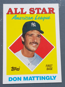 1988 Topps Baseball Don Mattingly All-Star #386 Trading Card
