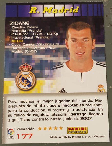 2004-05 Panini Mega Cracks La Liga Zinedine Zidane #177 Trading Card