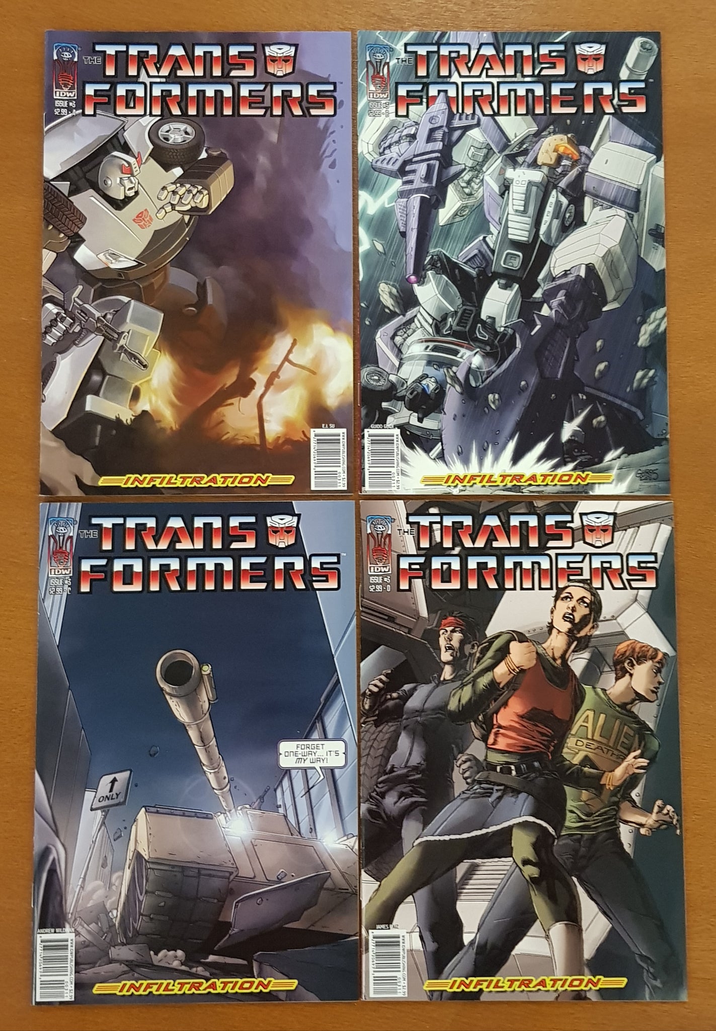 Transformers Infiltration #3 NM Variant Cover Set