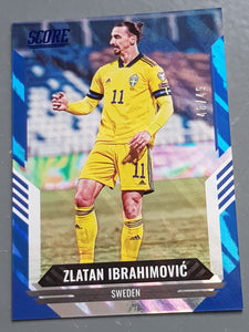 2021-22 Panini Score FIFA Zlatan Ibrahimovic #1 Blue Lava Parallel /49 Trading Card