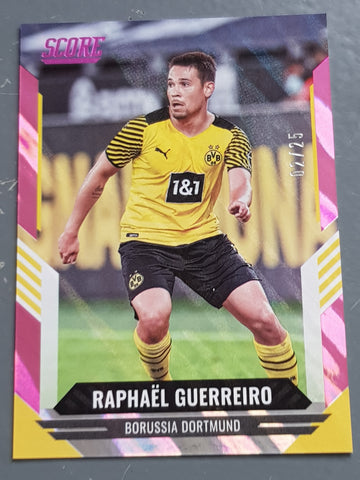 2021-22 Panini Score FIFA Raphaël Guerreiro #126 Pink Lava Parallel /25 Trading Card