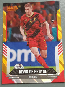 2021-22 Panini Score FIFA Kevin de Bruyne #18 Orange Lava Parallel /99 Rookie Card