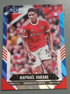 2021-22 Panini Score FIFA Raphaël Varane #118 Blue Lava Parallel /49 Trading Card